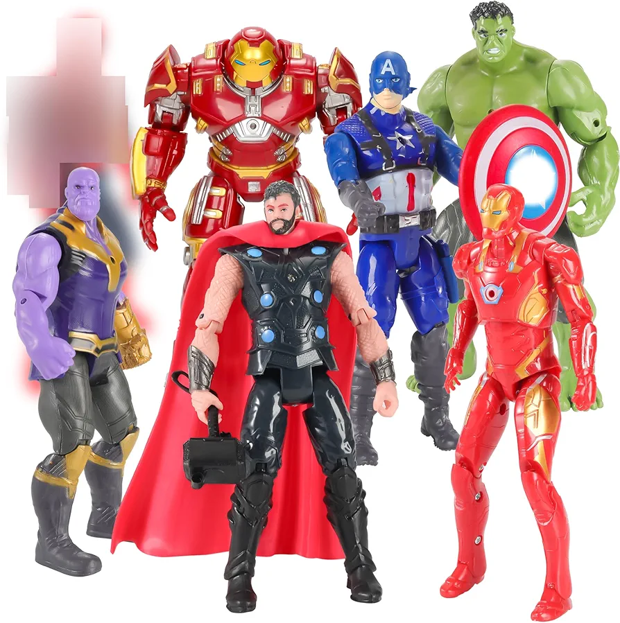 7Pcs Superhero Action Figures Toys, Collectible Figures Gift for Kids and Fans Obsessed with Character Collections