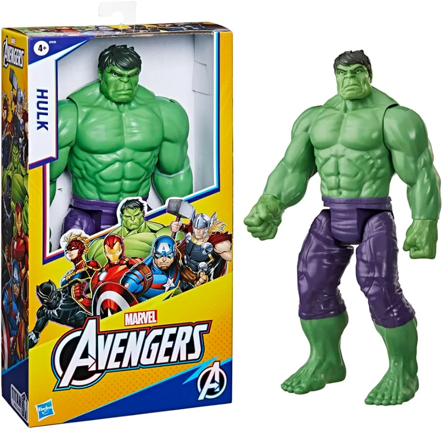 Avengers Marvel Titan Hero Series Blast Gear Deluxe Hulk Action Figure, 12-Inch Toy, Inspired by Marvel Comics, for Kids Ages 4 and Up , Green