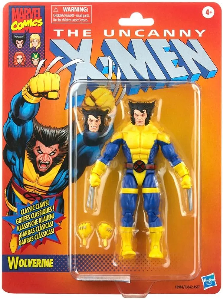 Marvel Legends Series X-Men Classic Wolverine 6-inch Action Figure Toy, 4+ Years, 3 Accessories