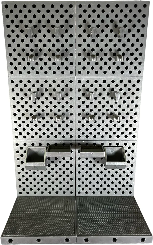 Ultimate Weapons and Accessory Modular Diorama Rack with Pegs and Clips for Action Figures in 1/12 1/10 1/18 Scale